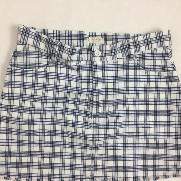 John Golt Mini Blue & White Skirt Size Medium - Picture 5 of 6